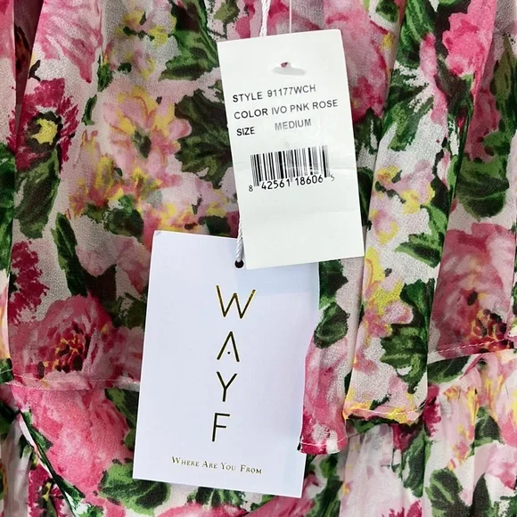 NWT Wayf women’s floral Lira midi Dress. Size Medium - Picture 8 of 12